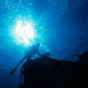 Sun Burst and Scuba Divers